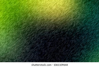 Dark Green vector template with lines, ovals. Modern gradient abstract illustration with bandy lines. New composition for your brand book.