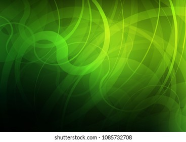 Dark Green vector template with lines, ovals. A sample with blurred bubble shapes. Marble style for your business design.