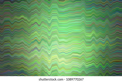 Dark Green vector template with lines, ovals. Brand-new colored illustration in marble style with gradient. Textured wave pattern for backgrounds.