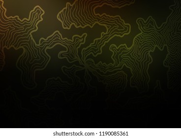 Dark Green vector template with lines, ovals. A vague circumflex abstract illustration with gradient. Textured wave pattern for backgrounds.