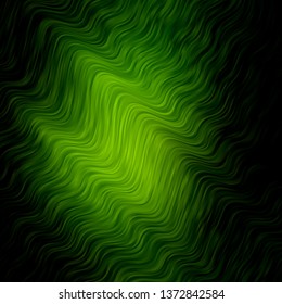 Dark Green vector template with lines. Brand new colorful illustration with bent lines. Pattern for busines booklets, leaflets