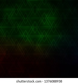 Dark Green vector template with lines, triangles. Abstract gradient design with colorful triangles. Design for your promotions.