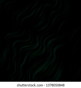 Dark Green vector template with lines. Illustration in halftone style with gradient curves. Template for your UI design.