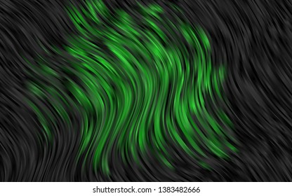 Dark Green vector template with lines, ovals. Blurred geometric sample with gradient bubbles.  Brand new design for your ads, poster, banner.
