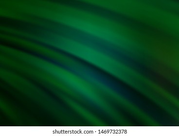 Dark Green vector template with lines, ovals. A vague circumflex abstract illustration with gradient. Pattern for your business design.