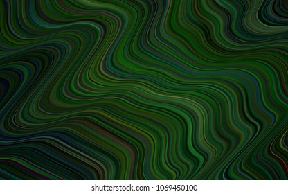 Dark Green vector template with liquid shapes. Colorful abstract illustration with gradient lines. Memphis style for your business design.