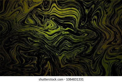 Dark Green vector template with liquid shapes. Glitter abstract illustration with wry lines. Marble style for your business design.