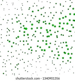 Dark Green vector template with neon stars. Blur decorative design in simple style with stars. Theme for cell phones.
