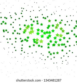 Dark Green vector template with neon stars. Shining colorful illustration with small and big stars. Pattern for wrapping gifts.