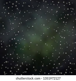 Dark Green vector template with neon stars. Shining colorful illustration with small and big stars. Best design for your ad, poster, banner.