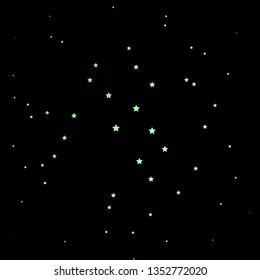 Dark Green vector template with neon stars. Decorative illustration with stars on abstract template. Theme for cell phones.