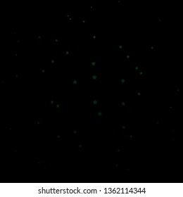 Dark Green vector template with neon stars. Decorative illustration with stars on abstract template. Pattern for wrapping gifts.