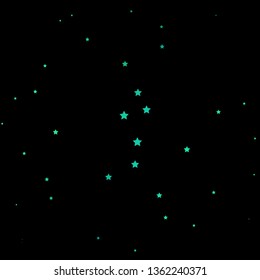 Dark Green vector template with neon stars. Blur decorative design in simple style with stars. Pattern for websites, landing pages.