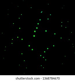 Dark Green vector template with neon stars. Decorative illustration with stars on abstract template. Theme for cell phones.