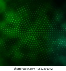 Dark Green vector template with neon stars. Decorative illustration with stars on abstract template. Pattern for new year ad, booklets.