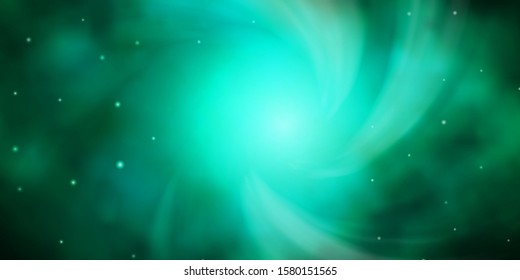 Dark Green vector template with neon stars. Modern geometric abstract illustration with stars. Best design for your ad, poster, banner.