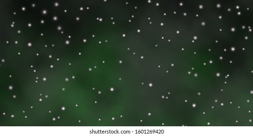 Dark Green vector template with neon stars. Decorative illustration with stars on abstract template. Design for your business promotion.