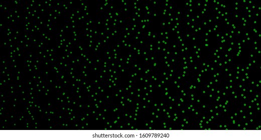 Dark Green vector template with neon stars. Modern geometric abstract illustration with stars. Pattern for new year ad, booklets.