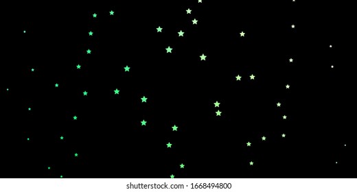 Dunkle grüne Vektorillustration Vorlage mit Neonstern. Unscharfes dekoratives Design im einfachen Stil mit Sternen. Thema für Handys.