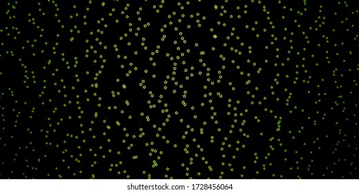 Dark Green vector template with neon stars. Colorful illustration in abstract style with gradient stars. Pattern for new year ad, booklets.