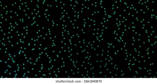 Dark Green vector template with neon stars. Colorful illustration with abstract gradient stars. Theme for cell phones.