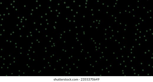 Dark Green vector template with neon stars. Colorful illustration with abstract gradient stars. Pattern for wrapping gifts.