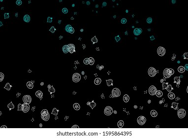 Dark Green vector template with organic meal. Glitter abstract sketch with gourmet food. Template for meal cooking in kitchen.