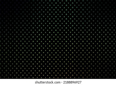 Dark green vector template with poker symbols. Blurred decorative design of hearts, spades, clubs, diamonds. Pattern for leaflets of poker games, events.