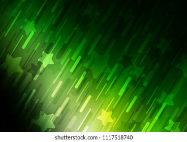 Dark Green vector template with repeated sticks. Modern geometrical abstract illustration with staves. The template can be used as a background.