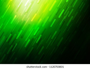 Dark Green vector template with repeated diagonal lines. Modern geometrical abstract illustration with staves. Best design for your ad, poster, banner.
