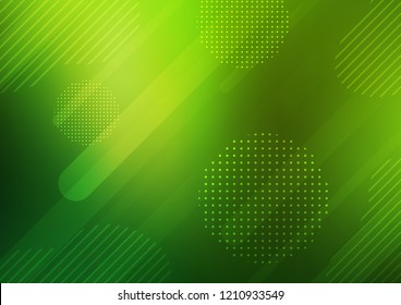 Dark Green vector template with repeated sticks, circles. Blurred decorative design in simple style with lines, circles. Best design for your ad, poster, banner.