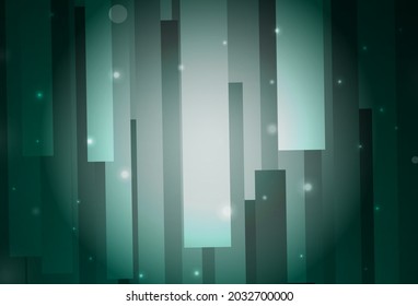 Dark Green vector template with rhombus. Glitter abstract illustration with rectangular shapes. Best design for your ad, poster, banner.