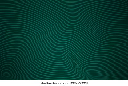 Dark Green vector template with shining lines. Modern gradient abstract illustration with bandy lines. The template for background of cell phones.