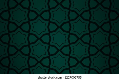 Dark Green vector template with sky stars. Shining colored illustration with stars. Pattern for new year ad, booklets.