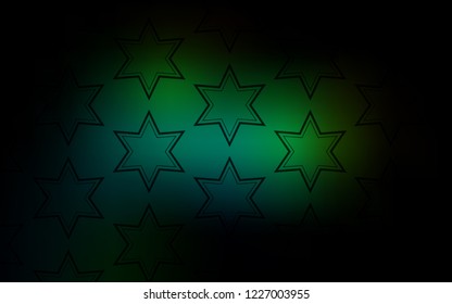 Dark Green vector template with sky stars. Modern geometrical abstract illustration with stars. Pattern for websites, landing pages.