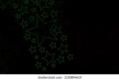 Dark Green vector template with sky stars. Stars on blurred abstract background with gradient. Pattern for astrology websites.