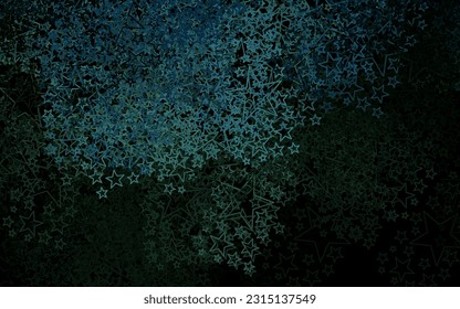 Dark Green vector template with sky stars. Decorative shining illustration with stars on abstract template. Pattern for astronomy websites.