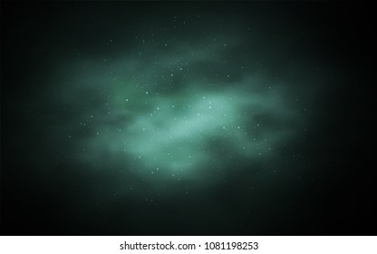 Dark Green vector template with space stars. Shining illustration with sky stars on abstract template. Pattern for astrology websites.