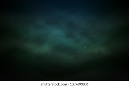 Dark Green vector template with space stars. Shining illustration with sky stars on abstract template. Smart design for your business advert.