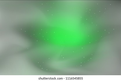 Dark Green vector template with space stars. Blurred decorative design in simple style with galaxy stars. Template for cosmic backgrounds.