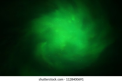 Dark Green vector template with space stars. Shining illustration with sky stars on abstract template. Best design for your ad, poster, banner.