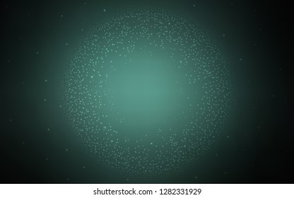Dark Green vector template with space stars. Shining illustration with sky stars on abstract template. Template for cosmic backgrounds.