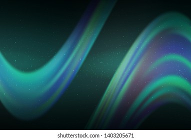 Dark Green vector template with space stars. Shining colored illustration with bright astronomical stars. Best design for your ad, poster, banner.