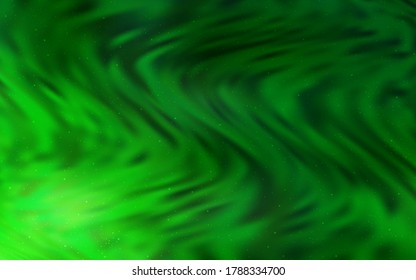 Dark Green vector template with space stars. Space stars on blurred abstract background with gradient. Pattern for astronomy websites.