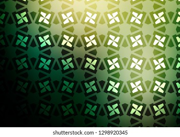Dark Green vector template with triangles, squares. Lines, rhombus with colorful gradient. Pattern for busines ad, booklets, leaflets
