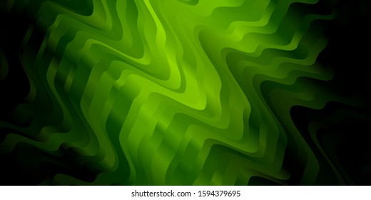 Dark Green vector template with wry lines. Colorful illustration, which consists of curves. Smart design for your promotions.