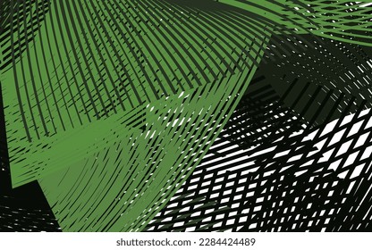 Dark Green vector template with wry lines. Smart illustration in abstract style with gradient lines.  Pattern for your business design.