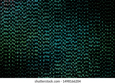 Dark Green vector texture with ABC characters. Colored alphabet signs with gradient on white background. Template for lettering, typography.