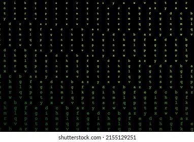 Dark green vector texture with ABC characters. Modern geometrical illustration with ABC english symbols. The pattern can be used for ad, booklets, leaflets of education.
