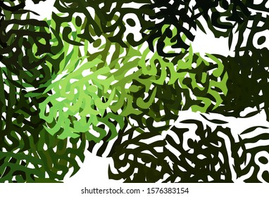 Dark Green vector texture with abstract forms. Decorative design in abstract style with random forms. Best smart design for your business.